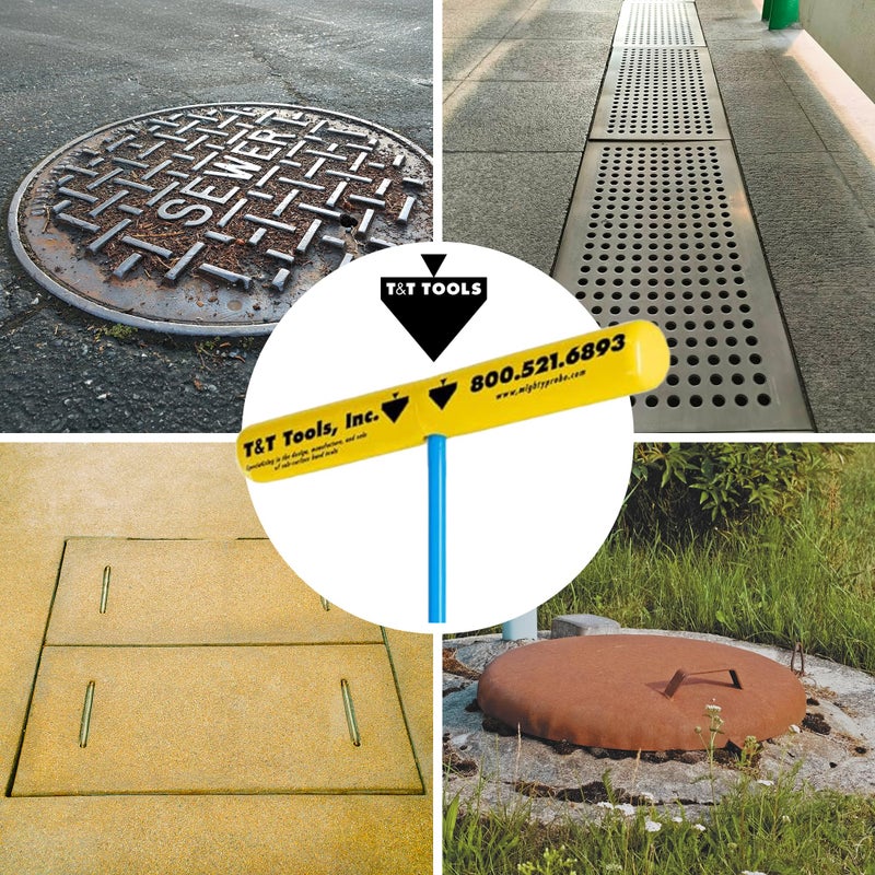 T & T Tools T&T Tools Heavy Duty Handy Hook â€“ Portable 30 Inch with 3/8" Round Pump Hook End â€“Multipurpose Lifting and Pulling Tool for Manhole Covers, Septic Tanks, Storm Drains, Sewer Lids & More â€“1 Pack - Image 5